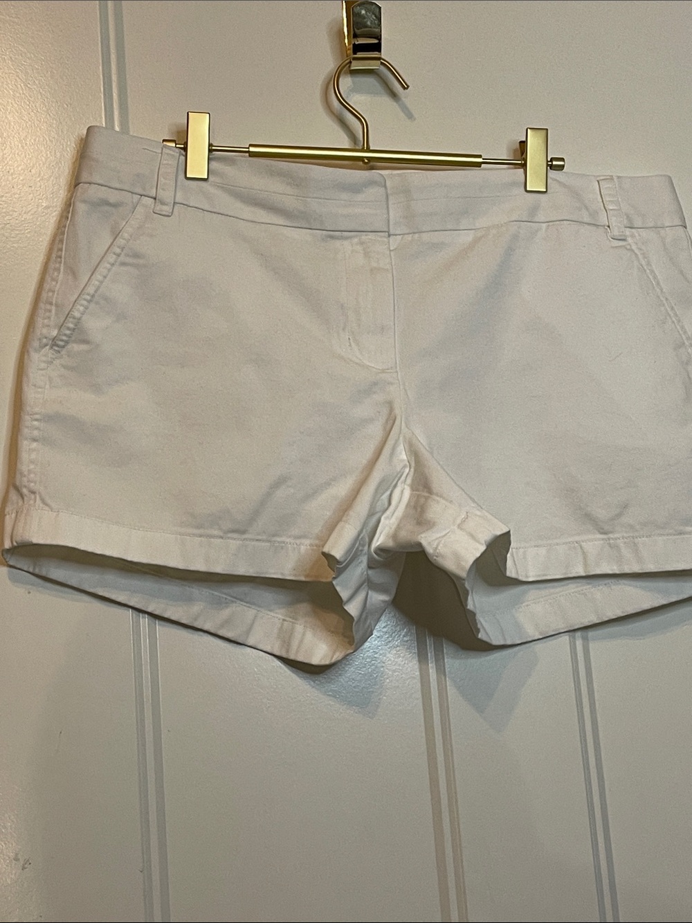 J. Crew Factory White Cotton Blend Jean Shorts